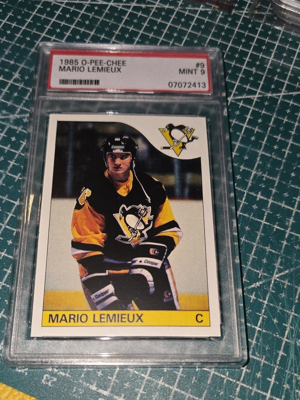 1985 O-Pee-Chee Mario Lemieux #9 PSA 9